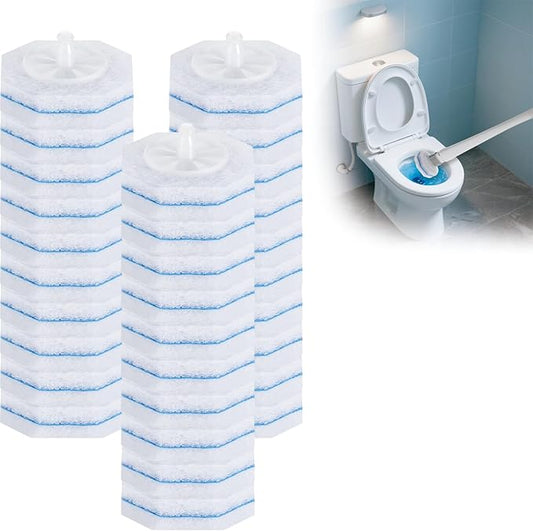 Disposable Toilet Wand Refills, Toilet Bowl Cleaner Scrubbing Pads, 30 Ct