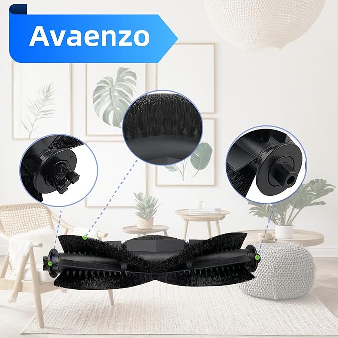Replacement Parts Compatible with Tikom G8000 MAX Tikom L8000 Pro (2025 Year Versions) Robot Vacuum Cleaner Spare Parts Accessories, 2 Main Roller Brush, 8 Side Brushes, 6 Hepa Filters, 4 Mop Pads
