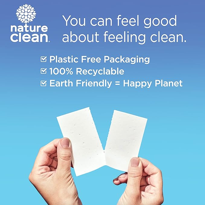 Nature Clean Non-Toxic Laundry Detergent Sheets Unscented 32 counts. Natural Fragrance Free Travel Laundry Detergent Strips & Soap Sheets Scent free for Sensitive skin & Hypoallergenic