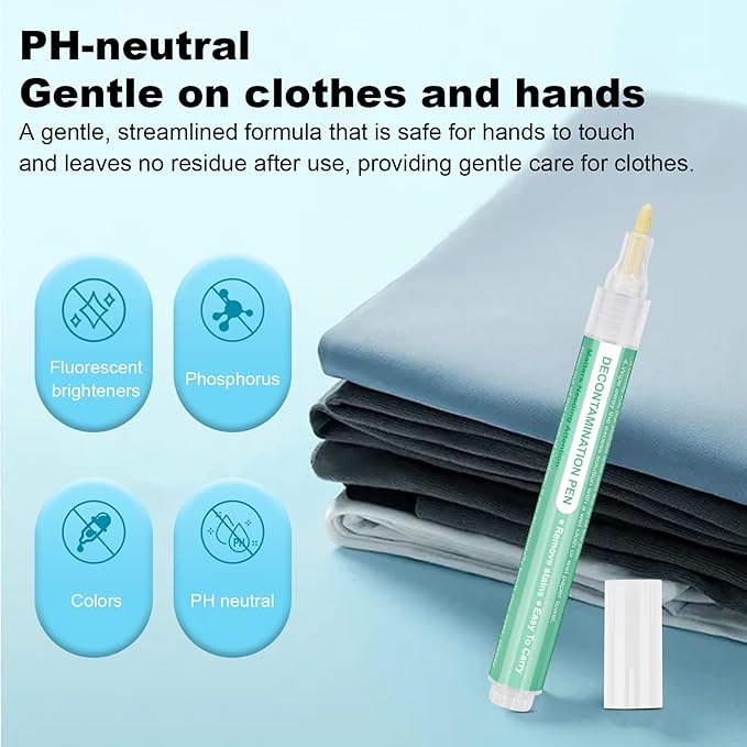 2PCS Bleach Pen for Clothing, 5ml Wash Free Stain Remover Pen, Portable Bleach Stick for Travel