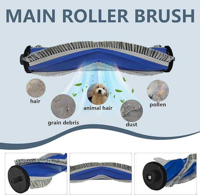 18 Pcs Accessories for Ecovacs Deebot T30S, T30 PRO Omni, T30S Combo, for Yeedi M12 Pro Vacuum Cleaner, 1 Main Brush, 4 Filters, 6 Mop Pads, 6 Side Brushes, T30S Replacement