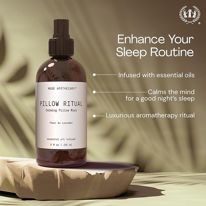 Muse Apothecary Pillow Ritual - Aromatic, Calming and Relaxing Pillow Mist, Linen and Fabric Spray - Infused with Aromatherapy Essential Oils - 8 oz, Cara Orange + Fig + BlackBerry Vanilla, 2 Pack