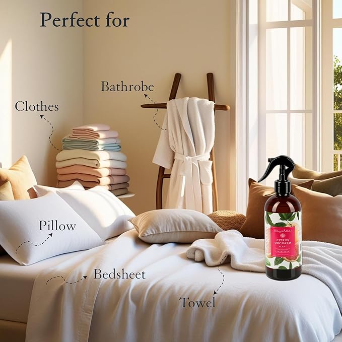 Abbey & Sullivan Linen Spray, Citrus Orchard, Fabric Freshener and Fragrance Room Spray, Pack of 2, 16 oz