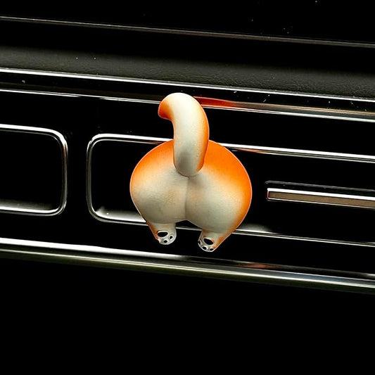 Funny Fox Car Air Vent Decoration and Clip with Air Freshener Natural Scent Tablet and Refill, Car Aromatherapy Accessories and Interior Decoration