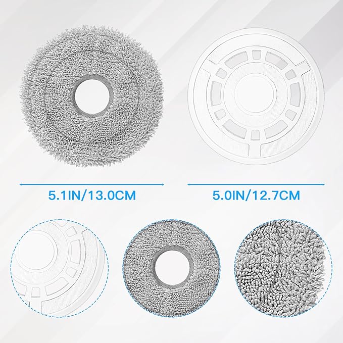 Mop Cloths with Replacement Holder, Wiping Plates for Ecovacs Deebot N30 PRO/N30 OMNI/ N30 PRO OMNI/T30S/T30S Combo/T30 Pro Omni/T30 Omni Robot Vacuum Cleaner Spare Parts, Wiping Pad Floor Cleaning