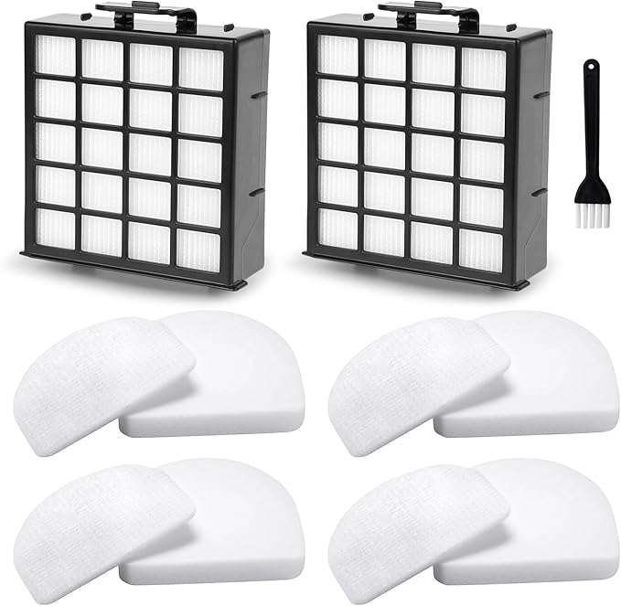 AZ4002 Replacement Filter for Shark POWERDETECT Upright Vacuum Cleaner AZ4000 AZ4000C AZ4002 AZ4002W, 2 HEPA Filters and 4 Foam & Felt Filters, Part XFFKAZ4000 XHFAZ4000