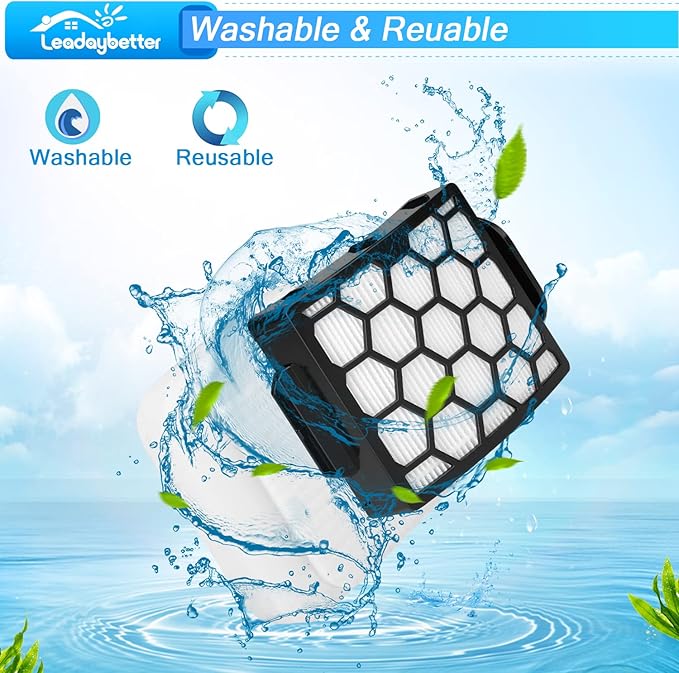 Leadaybetter UV900 Replacement Filters for Shark Performance Lift-Away UV850 UV950 DuoClean Upright Vacuum, Compare to Part # XHF320 & XFFK602UKT (2 HEPA+4 Foam+4 Felt Filter Set)