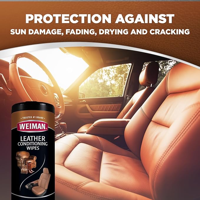 Weiman Stainless Steel Wipes and Leather Wipes - Clean and Polish Appliances for a Brighter and Longer Shine - Clean, Condition and Restore Leather Surfaces - Packaging May Vary
