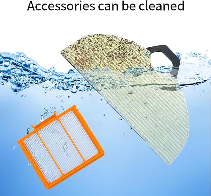 JYAILIFIS RV2610WA Vacuum Mop Replacement Pads Compatible with Shark RV2610WA RV2620WA RV2410WD AV2610WA AI Ultra 2- in-1 Robot Vacuum, 4 Mop Pads, 2 Filters, 4 Side Brushe