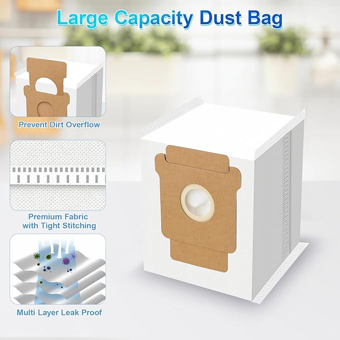 Replacement Parts for iRobot Roomba Plus 405/505 Combo Robot Vacuum and Mop,25 Pcs Accessories Kit:2 Main Brushes,6 Dust Bags,4 Filters,6 Mop Pads,6 Side Brushes,1 Cleaning Brush(25)