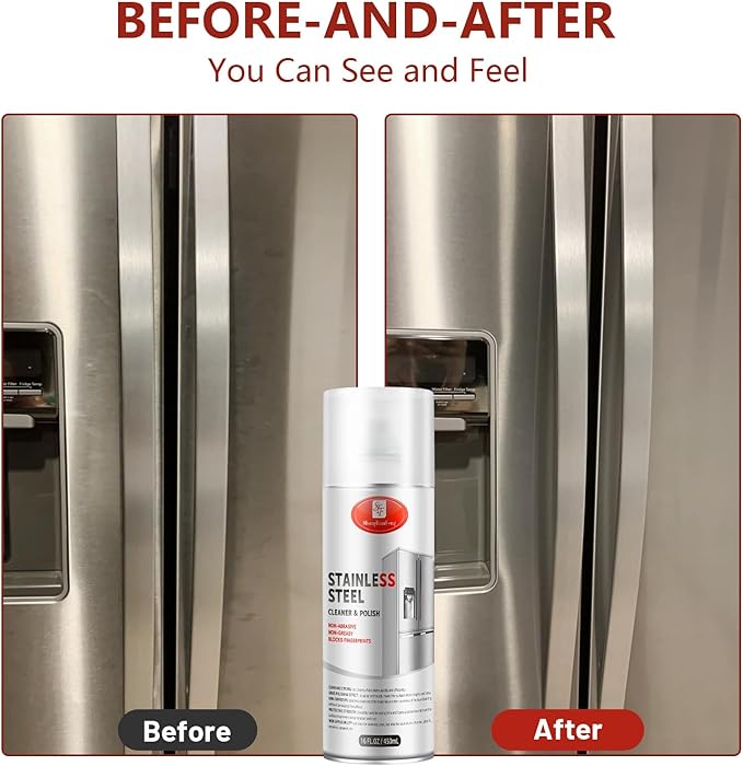 Stainless Steel Cleaner & Polish - Quick Shine, Streak-Free Formula - Safe for Appliances, Cookware, Sinks - Restores Shine - Eco-Friendly (17oz)