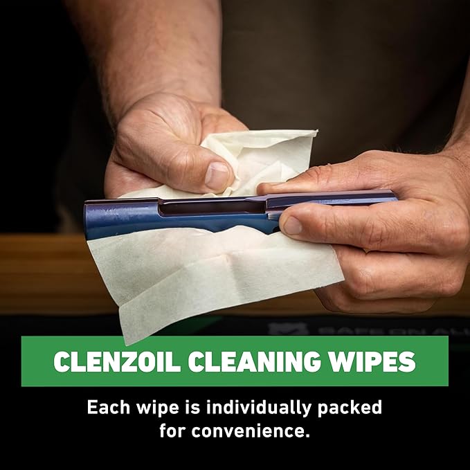 CLENZOIL Field & Range Single-Use Saturated Gun Oil Wipe Packets | Individual CLP Wipes | One-Step Gun Cleaning Oil & Lubricant Field Wipes for Hunting