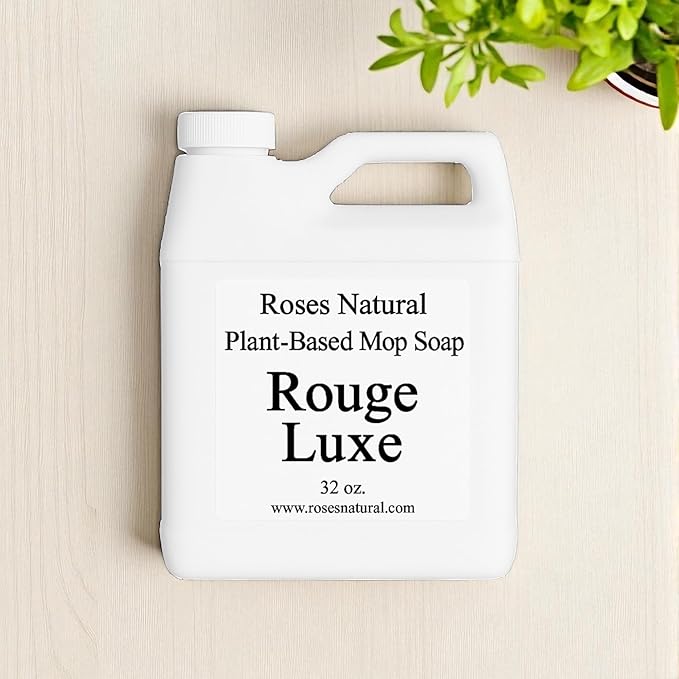 Plant-Based Floor Cleaner Mop Soap – 32 oz | Streak-Free, Highly Scented, Concentrated Mop Solution for Tile, Vinyl, Hardwood & Sealed Floors | Non-Toxic, Eco-Friendly (Rouge Luxe)