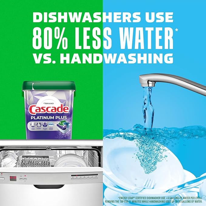 Cascade Platinum Plus Dishwasher Pods, Dishwasher Detergent, Dishwasher Soap, Dish Tabs, Dishwashing Tablets, Dish Detergent, Fresh, Actionpacs, 21 Count
