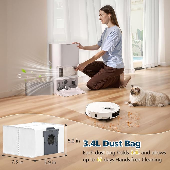 Accessories for Dreame L40 Ultra / X40 Ultra / X40 Master, and for MOVA P10 / P50 Pro Ultra Robot Vacuum, 2*Rubber Main Brushes, 4*Dust Bags, 6*Mop Pads, 4*Filters, 6*Side Brushes