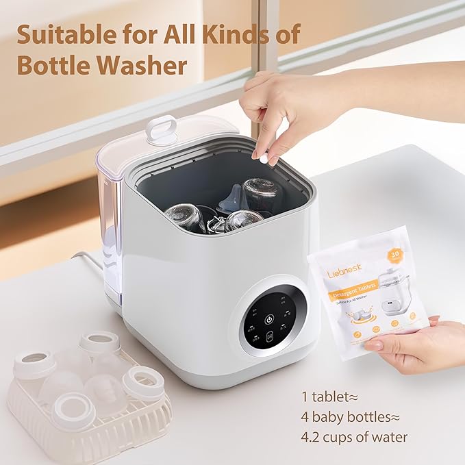 Baby Bottle Washer Tablets - 150 Count, Safe & Residue-Free, Compatible with Momcozy, Baby Brezza, Grownsy, Papablic and All Other Brands