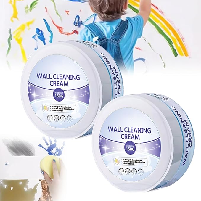 Multi-Purpose Wall Cleaning & Conditioning Cream, Hard Surface Cleaning Paste, Powerful Wall Cleaning Cream, Pen Ink Stain Remover from Wall, All-Purpose Cleaner, Multipurpose Cleaning Cream (2)