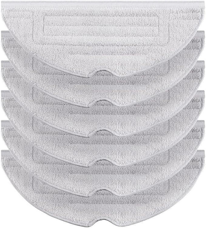 6 Pcs Mop Cloth Pad for Roborock S8 / S8+ / S7 MaxV Ultra / S7 Pro Ultra / VibraRise Mopping Pad Replacement Accessory (Light Gray)