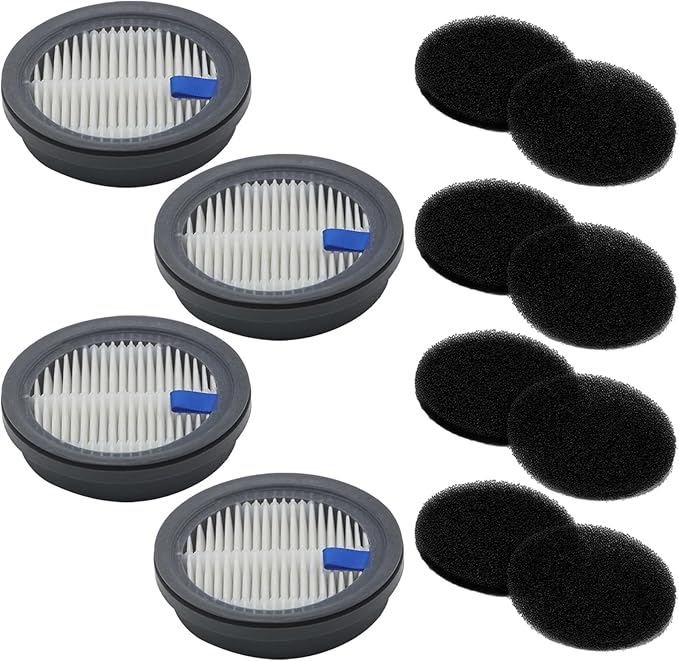 Replacement for Afoddon A200Pro/A200, ORFELD B08/C10A/C10G Series Cordless Vacuum Cleaner, 4 Pack HEPA Filters and 8 Pack Sponge Filters