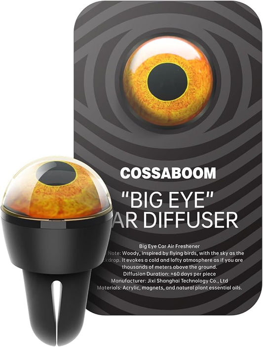 Animal Eye Car Air Freshener Vent Clip, Long Lasting Natural Aroma Car Diffuser, Odor Eliminator Interior Decor, Funny Unique Gift for Car Lovers(OWL)