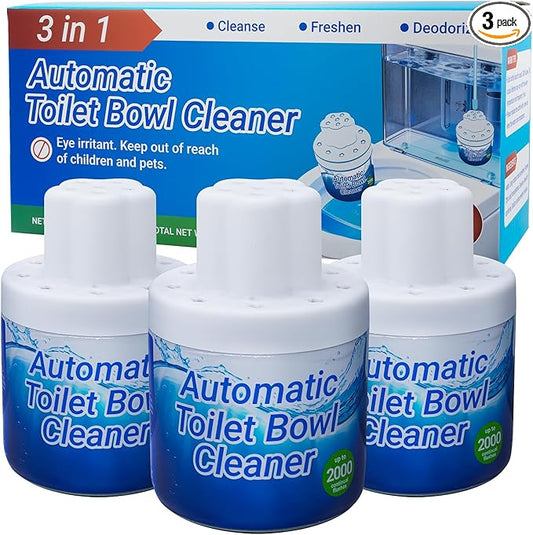 Toilet Bowl Cleaners, 3 Pack Toilet Cleaner, Automatic Long Lasting Continuous Toilet Bowl Cleaner, Prevent Stain Build Up Deep Clean, Each Pack for About 3 Months' Supply, Blue