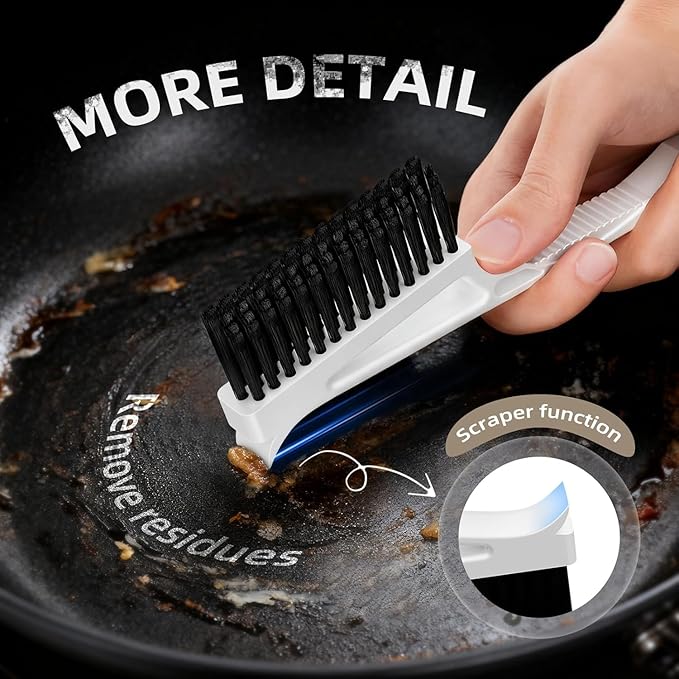 Grout Cleaner Brush V Shape, Stiff Grout Cleaning Brushes for Tile Floor,Magic Brush, Bathroom Accessory, Cleaning Tools, Grout Scrub Brush Set for Shower, Bathroom, Kitchen, Household Use