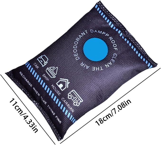 Car Dehumidifier, Silicone Beads Leak-Proof Moisture Absorbers, Reusable Fast Reactivated Desiccant Packets for Windscreens Interior Closet Basement Garage Household, Car Moisture Control, H