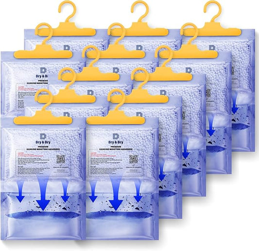 Dry & Dry 12 Pack[7 OZ] Premium Moisture Absorbers Dehumidifiers for Home Dehumidifier for Basement Dehumdifiers for Bedroom Small Dehumidifiers - Dehumidifiers Moisture Absorber