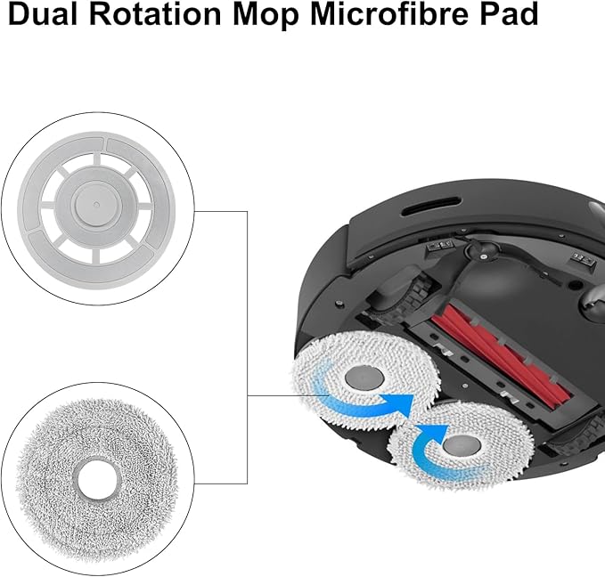 Mop Cloths with Replacement Holder, Wiping Plates for Roborock Qrevo Robot Vacuum Cleaner, Mopping Pad Floor Cleaning(Only adapted to Qrevo)
