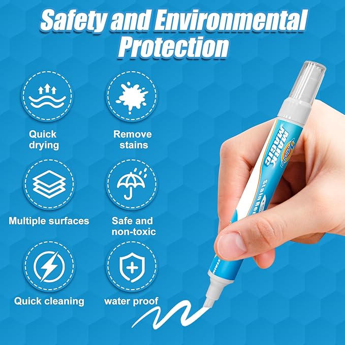 Stain Remover Pen, Instant Stain Remover For Clothes, Bleach Pen, Portable & Travel-Friendly, Works on Food & Drink Stains, Put In Your Pocket or Bag, Pearl white 0.68 Fl Oz (Pack of 2)