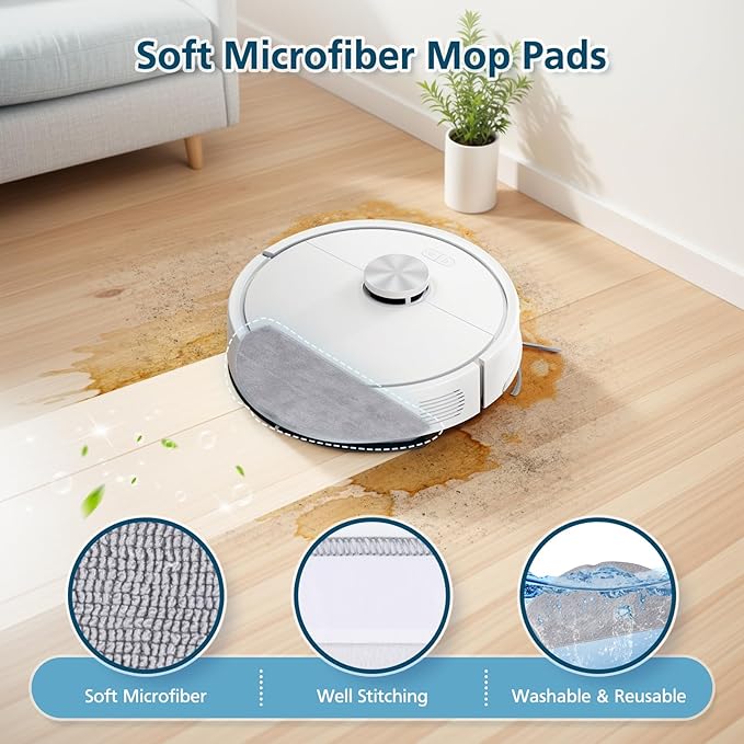 Replacement Parts Accessories Compatible with Roborock Q7 M5+/ Q7 M5/ Q7 L5/ Q7 L5+ Robot Vacuum Cleaner, 2 Roller Brushes, 6 Mop Pads, 6 Side Brush, 4 Filters, 1 Cleaning Brush & 1 screwdriver