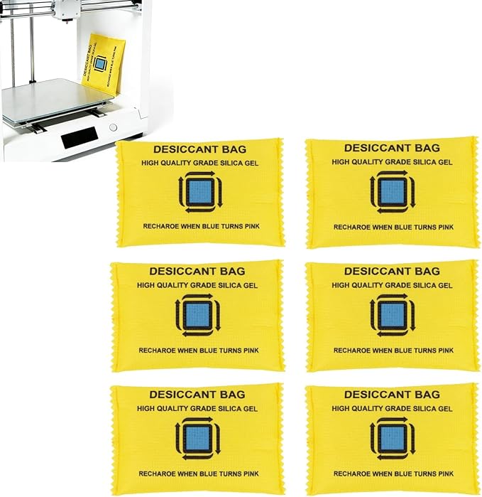 6 Packs Rechargeable Desiccant - GARGEN Moisture Absorber Reusable Silica Gel Packets, Color Changing Desiccant for Moisture Control & Storage,100g