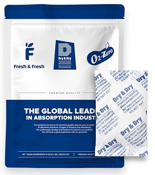 Dry & Dry 30 Gram [100 Packets] Silica Gel Packets Desiccants, Silica Packets - Rechargeable Moisture Absorbers for Food Storage, Electronics, 3D Filament & Safes