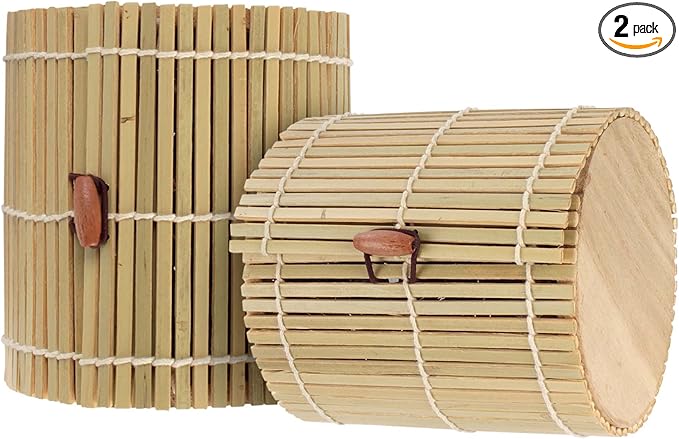 BambooMN Granulated Bamboo Charcoal Odor Absorber Bag in Decorative 4" Green Cylinder, 2 Sets