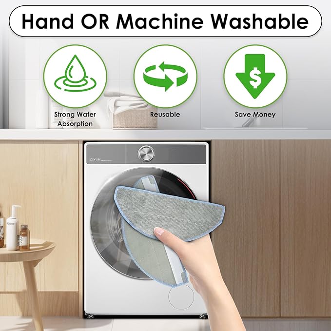 (3 Pack) Roomba 104 Q052020 Q0120 Y0140 Mop Pads for iRobot Vacuum 2 Essential Robot, Robot Vacuum and Mop Combo, Roomba 104, Roomba 105 Combo Robot Vacuum, Y0110, Q011, Mop Cloths