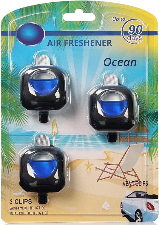 Car Air Freshener (Ocean) Natural Car Air Freshener, Essential Oil Diffuser, Car Scent Lasting Over 90 Days 3 Packs