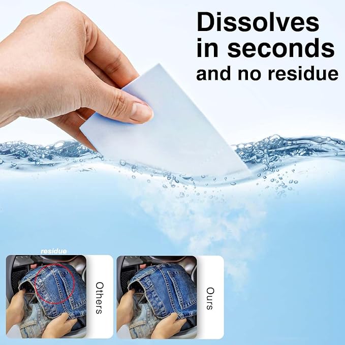 Lavender Laundry Detergent Sheets - Eco Friendly Hypoallergenic for Sensitive Skin, Natural Plant Based Washer Sheets, Travel Laundry Detergent, Chemical Free, Lavender Scent (64cnt/128 Small Loads)
