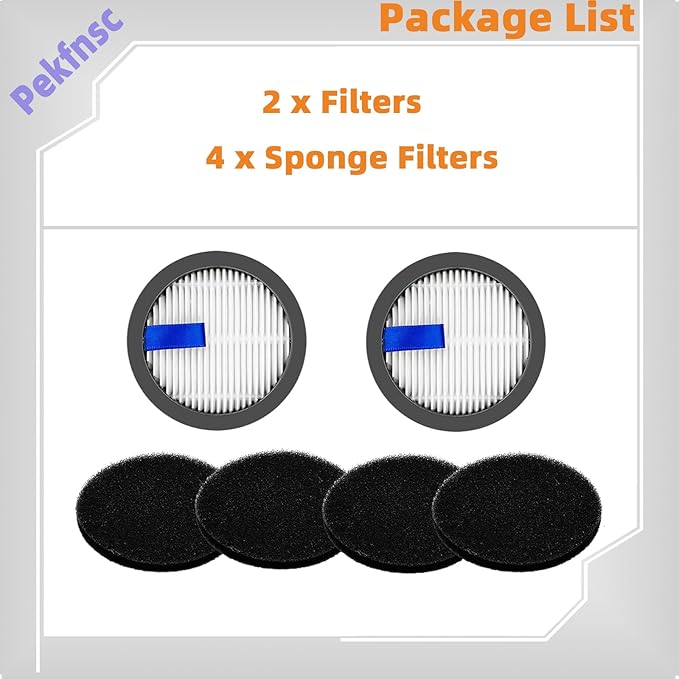 HEPA Filter Fit for Afoddon A200Pro A200 Fit for ORFELD B08 C10A C10G Fit for NEOUARE S12 S25 S26 Series Cordless Vacuum Cleaner with Sponge Filters Replacement Parts