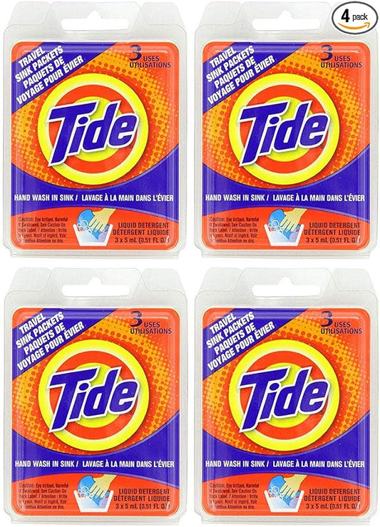 Tide Travel Sink Packets, 4 Packs of 3