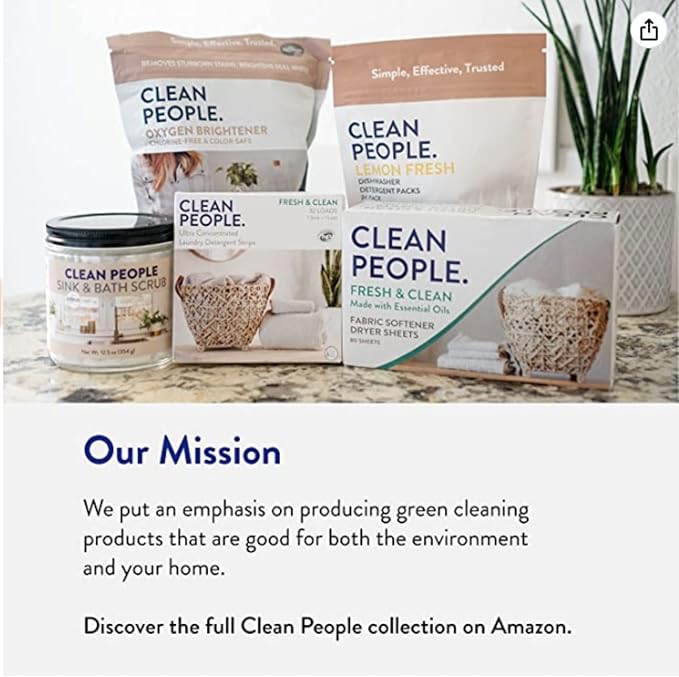 Clean People Cleaner Concentrate - All-Purpose Cleaner for Multi-Purpose Cleaning, Bathrooms, Floors, Concentrated, Recyclable Packaging (Lemon Verbena Scent) 4oz (2 Pack)