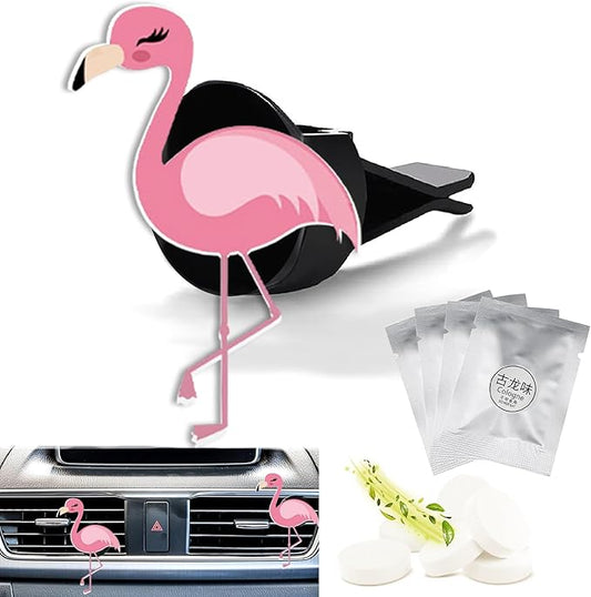 Cute Car Air Freshener Clips Flamingo Car Vent Clip Flamingo Cars Scents Cologne Air Conditioner Clip Auto Vent Interior Decoration Cars Accessories Flamingos Loves Gifts for Women Men