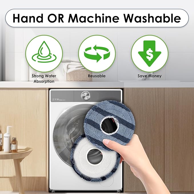 (4 Pack) C20 Omni Mop Pads Compatible with Eufy C20 Omni Robot Vacuum Cleaner, Washable Mop Cloth Accessories Kit, Omni C20 Mopping Pad Refill, Replacement Parts