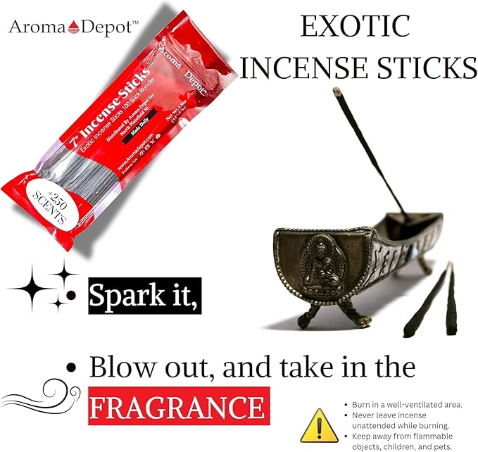 Aroma Depot 7 Inch Cherry Incense Sticks – 7” Charcoal Incense, 85–100 Count (1 Pack), 30–45 Minute Burn