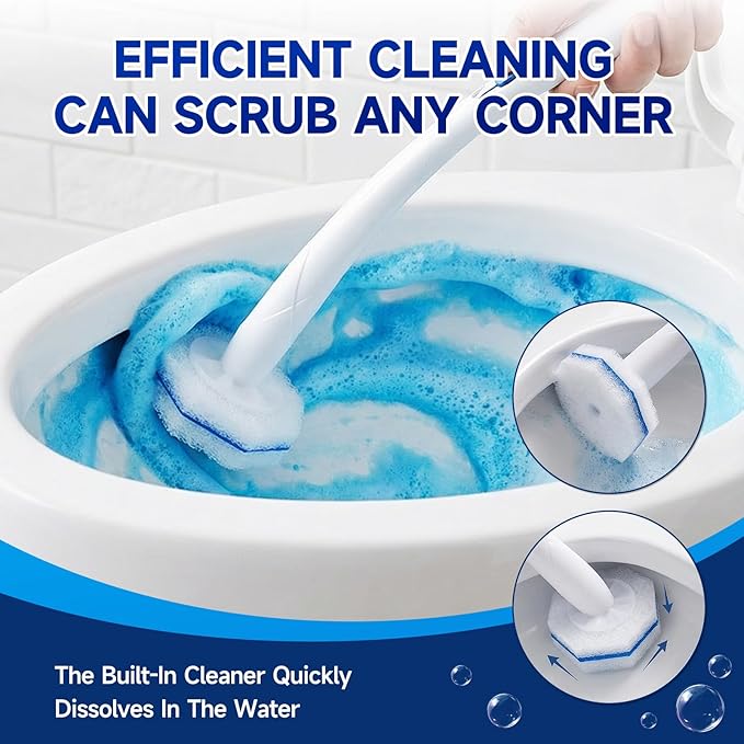 50 Count Toilet Wand Refills Compatible for Clorox, 5X Cleaning Power Toilet Bowl Cleaners & High-Density Disposable Toilet Brush Scrubber - No Falling Apart, Instant Foam Cleaning