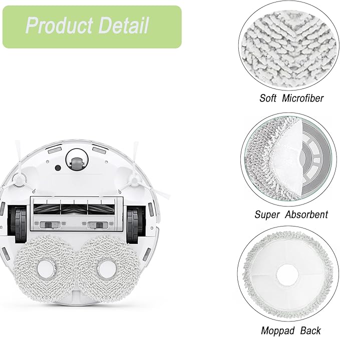 Mop Pad for ECOVACS DEEBOT X2 Omni/ T20 Omni/ T10 Omni/ X1 Omni/ X1 Turbo/T30 Pro/T30S Comb/ T30S,for Yeedi M12 Pro+ Vacuum Cleaner, T30S Mop Pad Replacement Accessories