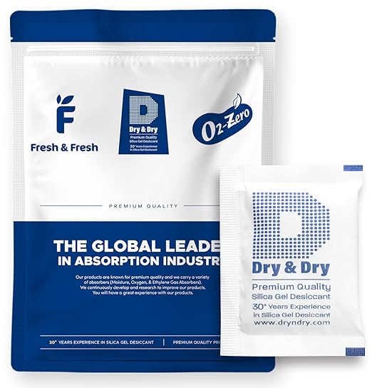 Dry & Dry 10 Gram [200 Packets] Silica Gel Packets Silica Gel Desiccants, Silica Gel Packs - Rechargeable Moisture Absorbers for Food Storage, Electronics, 3D Filament & Safes