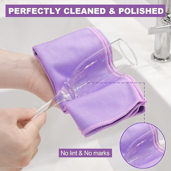 Window Cleaning Cloth - Purple: Streak-Free with Just Water. This Purple Window Cloth Cleans Smooth Surfaces, Allowing You to Clean Windows Without Leaving Streaks. Reusable Microfibre Window Cloth.