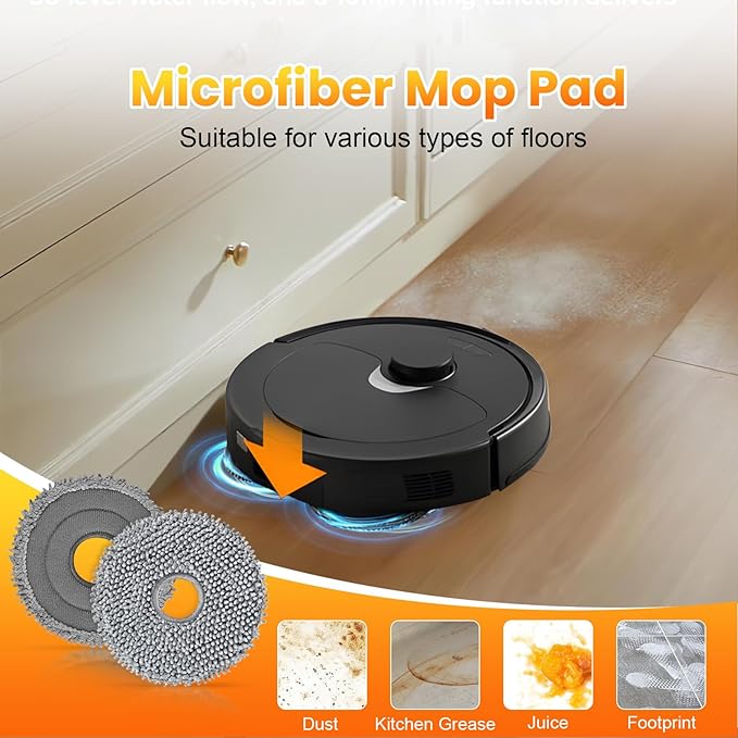26 Pack Replacement Accessories for Roborock Q Revo【Not for Qrevo S/Pro/Plus/MaxV】Robot Vacuum Cleaner, 2 Main Brush 6 Side Brush 4 HEPA Filter 6 Mop Pads 6 Dust Bags 1 Cleaning Brush 1 Screwdriver