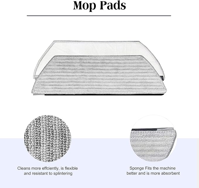 15 Pcs Replacement Part for Shark RV2920XE Robot Vacuum Cleaner.1 Brushroll, 2 filter cotton, 2 Black filter, 2 Orange filter, 1 filter Mesh, 2 Mop Pads, 4 Side Brushes, 1 Cleaning Brush.