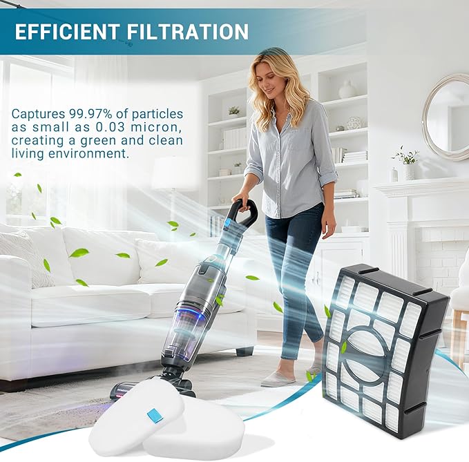 Filter Replacement for Shark ZU560 ZU561 ZU562 ZU572 UV650 UV725 ZU660 CU530 Rotator Navigator Zero-M Lift-Away Speed Upright Vacuum, 2 HEPA + 2 Foam + 2 Felt Filter Kit with Cleaning Brush